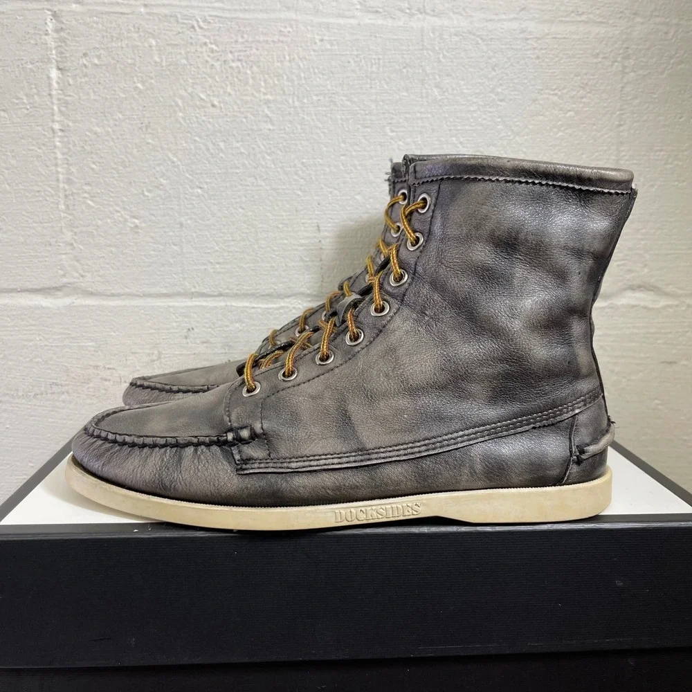 Sebago Lighthouse Tinsel Black‎ Leather Ankle Boots Lace Up Men's US 9 M